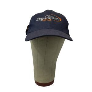 Tony Stewart Fan Club Snapback Hat W/ Vintage 1st Win 1999 Pin Blue